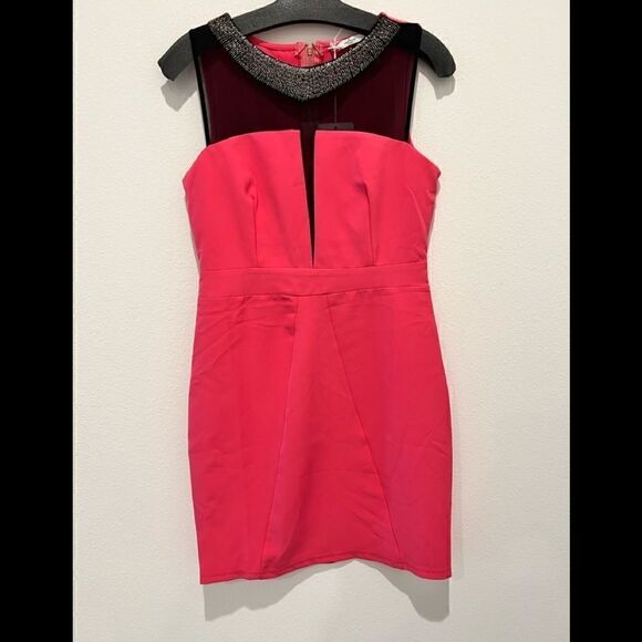 Anthropologie grifflin paris Fuchsia and Black Mini Dress Size M - Picture 1 of 4